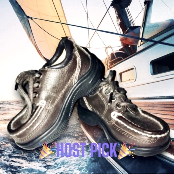 🍭 KRU Topsiders Non Skid Brown Leather Boat Shoes Size 5 🎉 Host Pick 🎉 - Picture 1 of 16